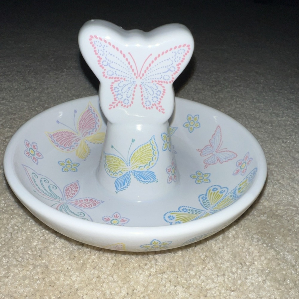 Temp-tations by Tara Butterfly Ceramic Ring Holder Dish Seasonal BT5-141776